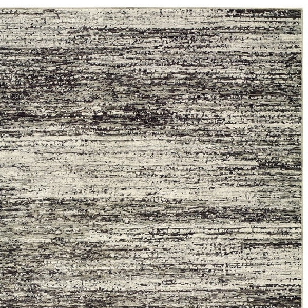 HomeRoots 2' X 8' Abstract Runner Rug - Modern Retro Design, Durable, Easy Care for High-Traffic Areas Ash/ Charcoal 10' x 13'2" 383699