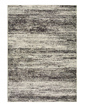 Homeroots 10' X 14' Ash And Slate Abstract Area Rug Ash,Charcoal Nylon 383699