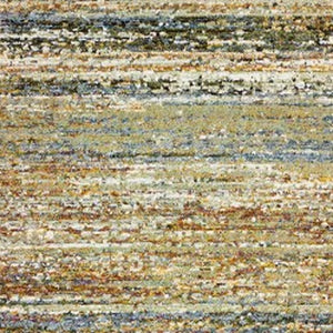 Homeroots 2' X 8' Gold And Green Abstract Runner Rug Gold,Green Nylon 383700