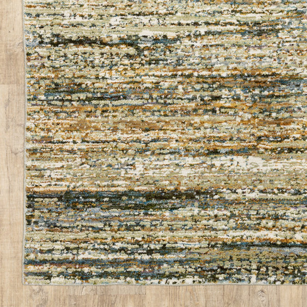 Homeroots 5' X 8' Gold And Green Abstract Area Rug Gold,Green Nylon 383703