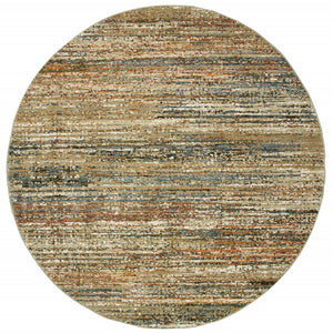 Homeroots 7' Round Gold And Green Abstract Area Rug Gold,Green Nylon 383706