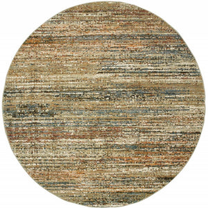 Homeroots 7' Round Gold And Green Abstract Area Rug Gold,Green Nylon 383706