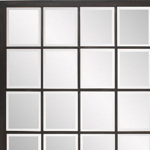 Homeroots Rectangular Antique Black Finish Mirror With Beveled Edge  Metal 383709