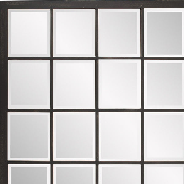 Homeroots Rectangular Antique Black Finish Mirror With Beveled Edge  Metal 383709