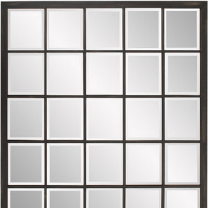 Homeroots Rectangular Antique Black Finish Mirror With Beveled Edge  Metal 383709