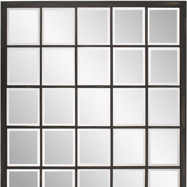 Homeroots Rectangular Antique Black Finish Mirror With Beveled Edge  Metal 383709