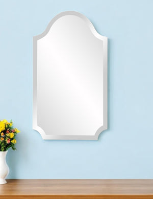 HomeRoots 27" Clear Abstract Unframed Accent Mirror - Modern Minimalist Design to Brighten Any Room Effortlessly 383711