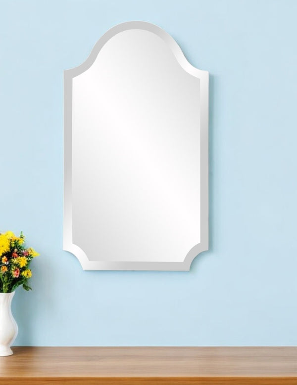 HomeRoots 27" Clear Abstract Unframed Accent Mirror - Modern Minimalist Design to Brighten Any Room Effortlessly 383711