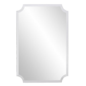 HomeRoots 36" Frameless Scalloped Corner Accent Mirror - Modern Elegance for Any Room, Ready to Hang! 383712