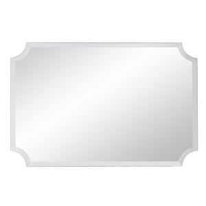 HomeRoots 36" Frameless Scalloped Corner Accent Mirror - Modern Elegance for Any Room, Ready to Hang! 383712