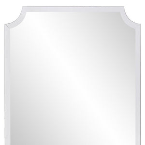 HomeRoots 36" Frameless Scalloped Corner Accent Mirror - Modern Elegance for Any Room, Ready to Hang! 383712