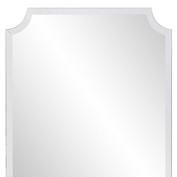 HomeRoots 36" Frameless Scalloped Corner Accent Mirror - Modern Elegance for Any Room, Ready to Hang! 383712