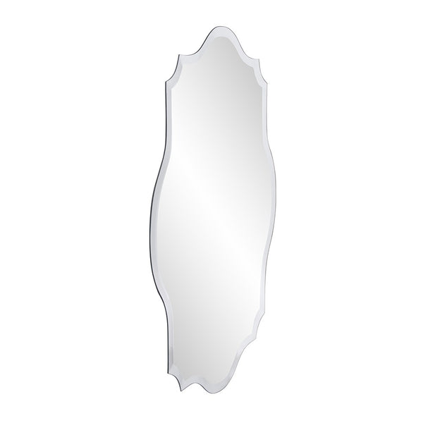 Homeroots 32" Clear Scalloped Edges Unframed Accent Mirror  Glass 383713