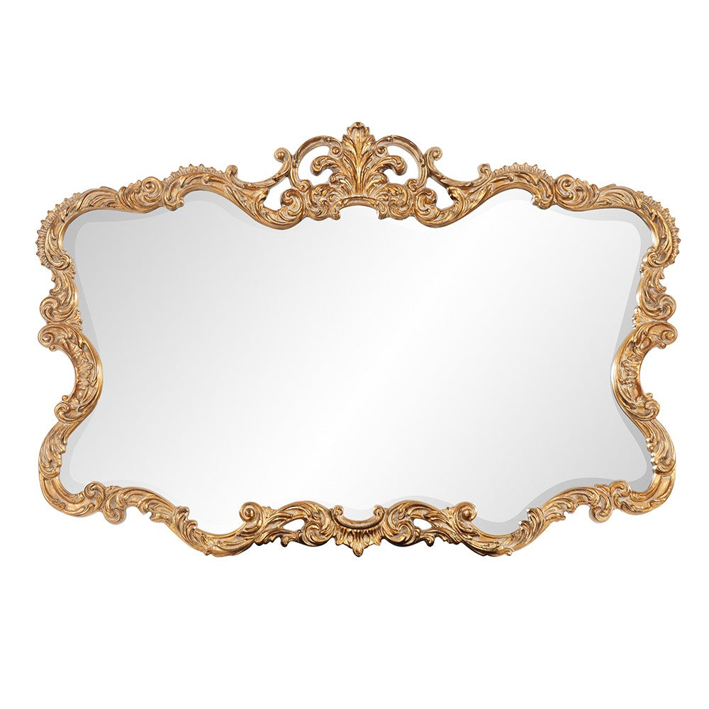 Homeroots 27" Gold Ornate Scroll Framed Accent Mirror  Polyurethane Foam 383714