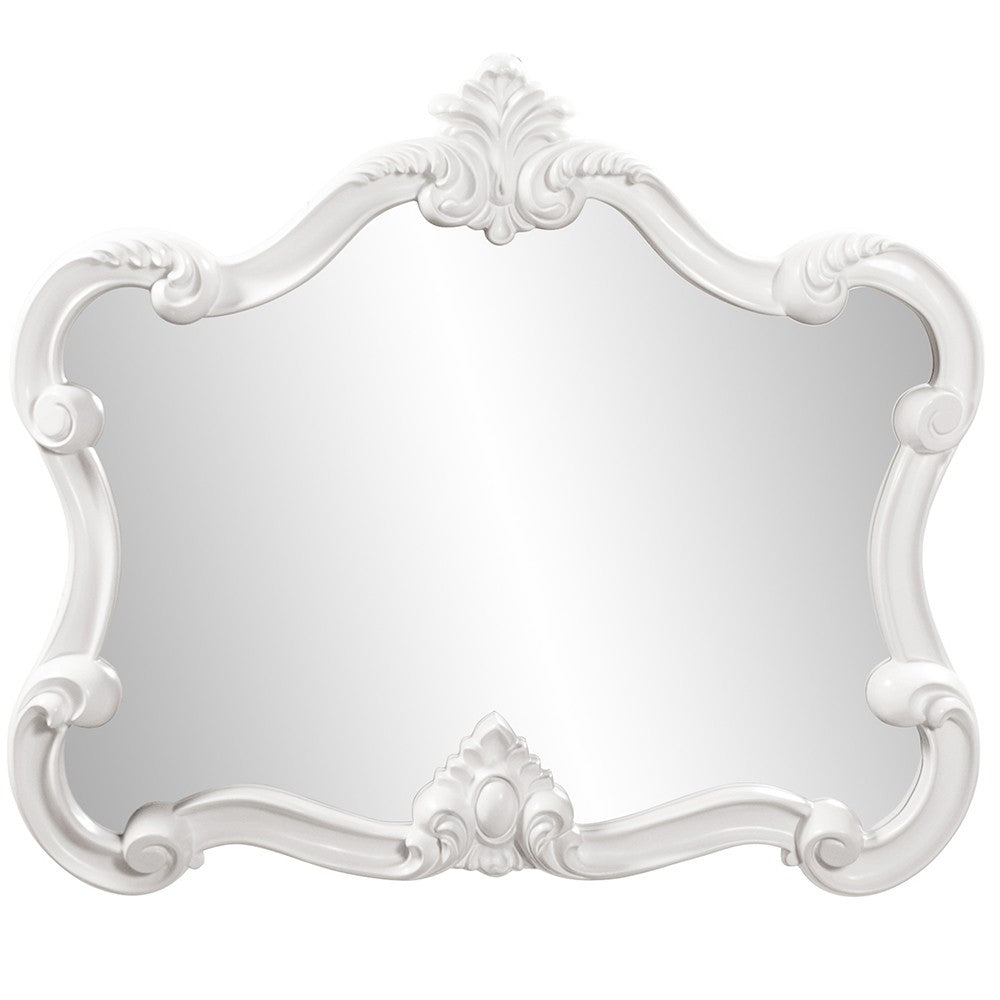 Homeroots 28" White Baroque Framed Accent Mirror  Polyurethane Foam 383716