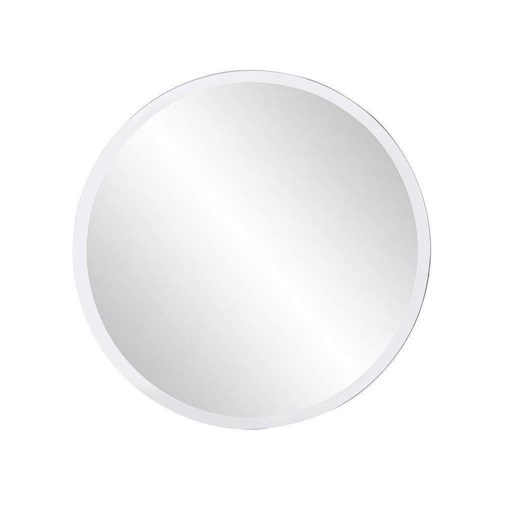 Homeroots 12" Clear Round Beveled Edge Accent Mirror  Glass 383717