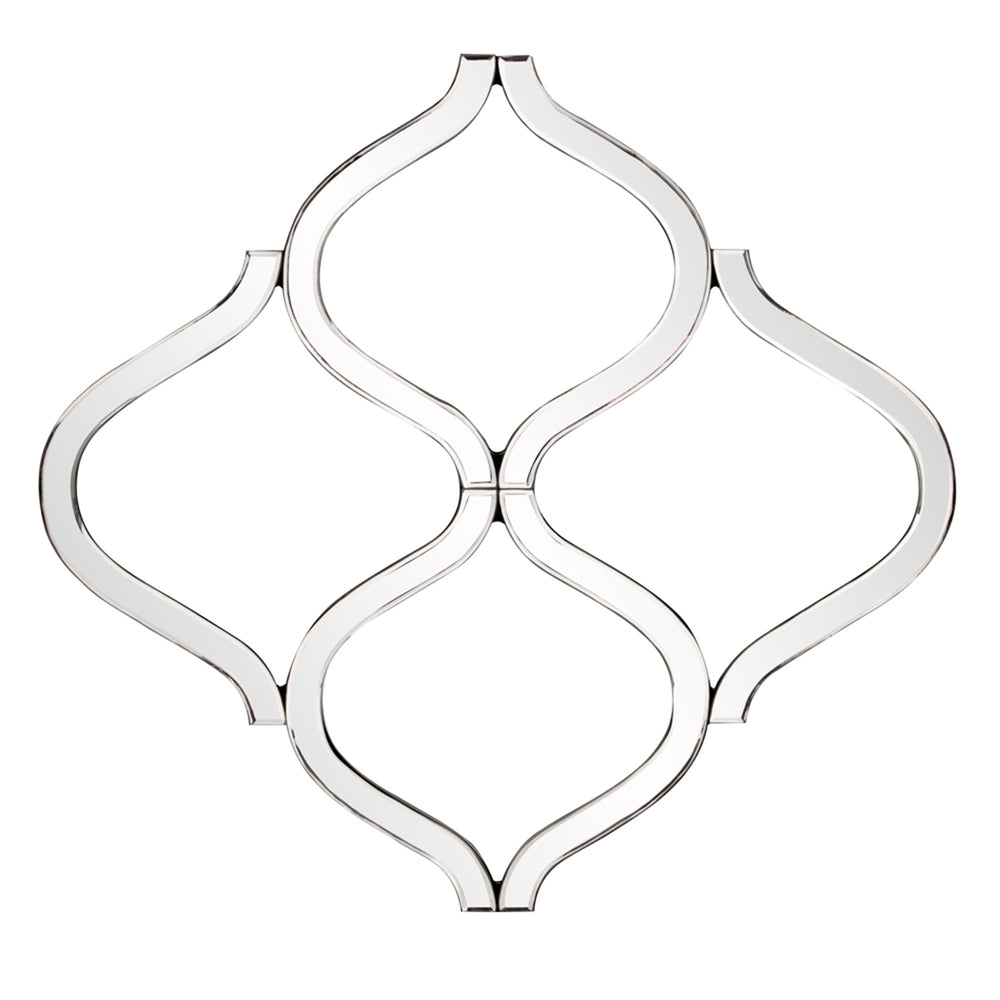 Homeroots Interlocking Mirrored Curved Shapes With Beveled Edge  Glass 383718