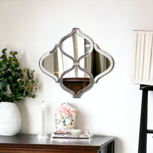 Homeroots Interlocking Mirrored Curved Shapes With Beveled Edge  Glass 383718