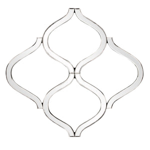 Homeroots Interlocking Mirrored Curved Shapes With Beveled Edge  Glass 383718