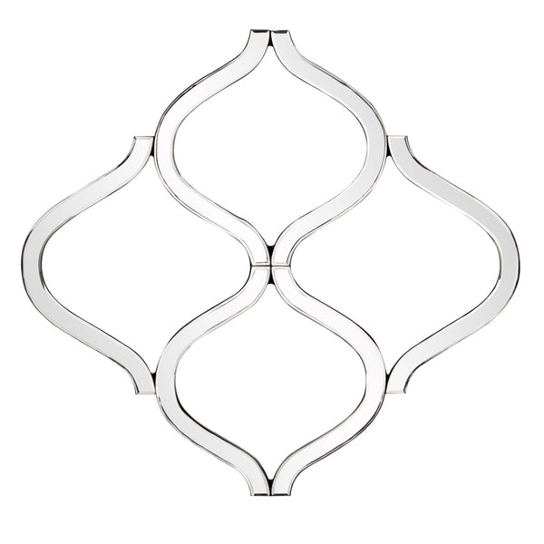 Homeroots Interlocking Mirrored Curved Shapes With Beveled Edge  Glass 383718