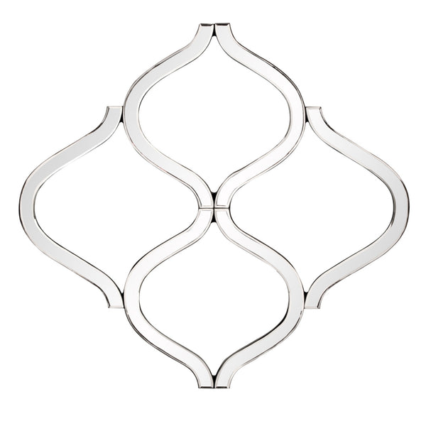 Homeroots Interlocking Mirrored Curved Shapes With Beveled Edge  Glass 383718