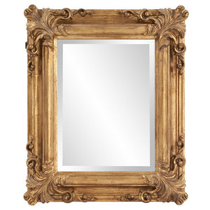 Homeroots Rectangular Gold Leaf Mirror With Scrolling Flourish  Wood 383719