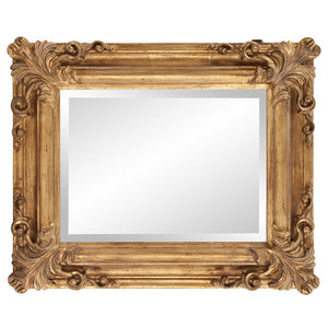 Homeroots Rectangular Gold Leaf Mirror With Scrolling Flourish  Wood 383719