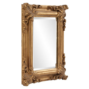 Homeroots Rectangular Gold Leaf Mirror With Scrolling Flourish  Wood 383719