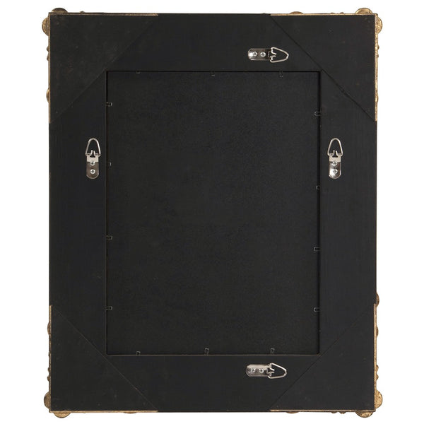 Homeroots Rectangular Gold Leaf Mirror With Scrolling Flourish  Wood 383719