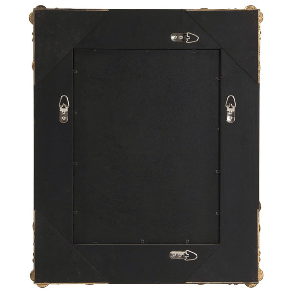 HomeRoots 23" Antiqued Gold Ornate Scroll Accent Mirror - Elegant, Ready-to-Hang, Ideal for Any Room Decor 383719