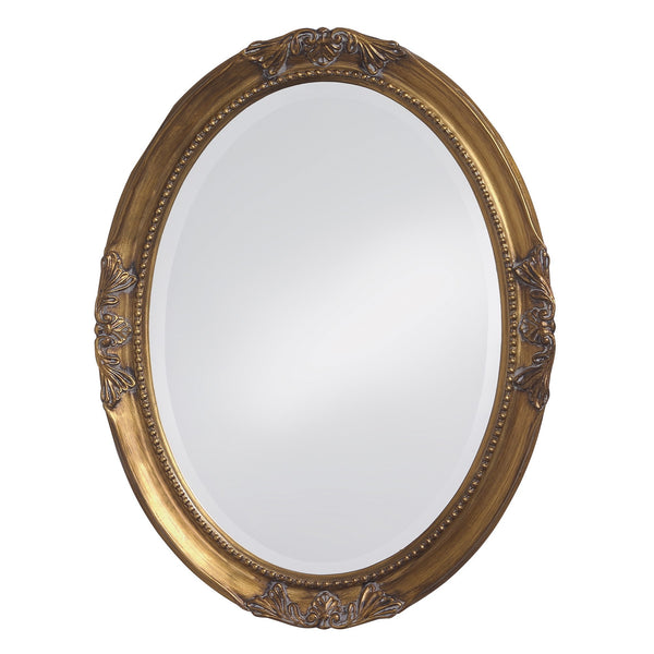 Homeroots 33" Gold Oval Framed Accent Mirror  Wood 383720
