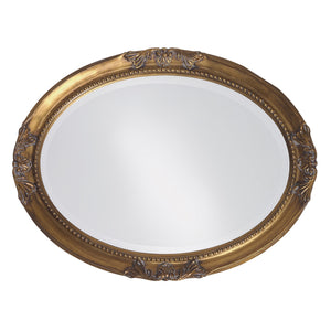 Homeroots 33" Gold Oval Framed Accent Mirror  Wood 383720