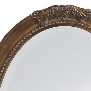 Homeroots 33" Gold Oval Framed Accent Mirror  Wood 383720