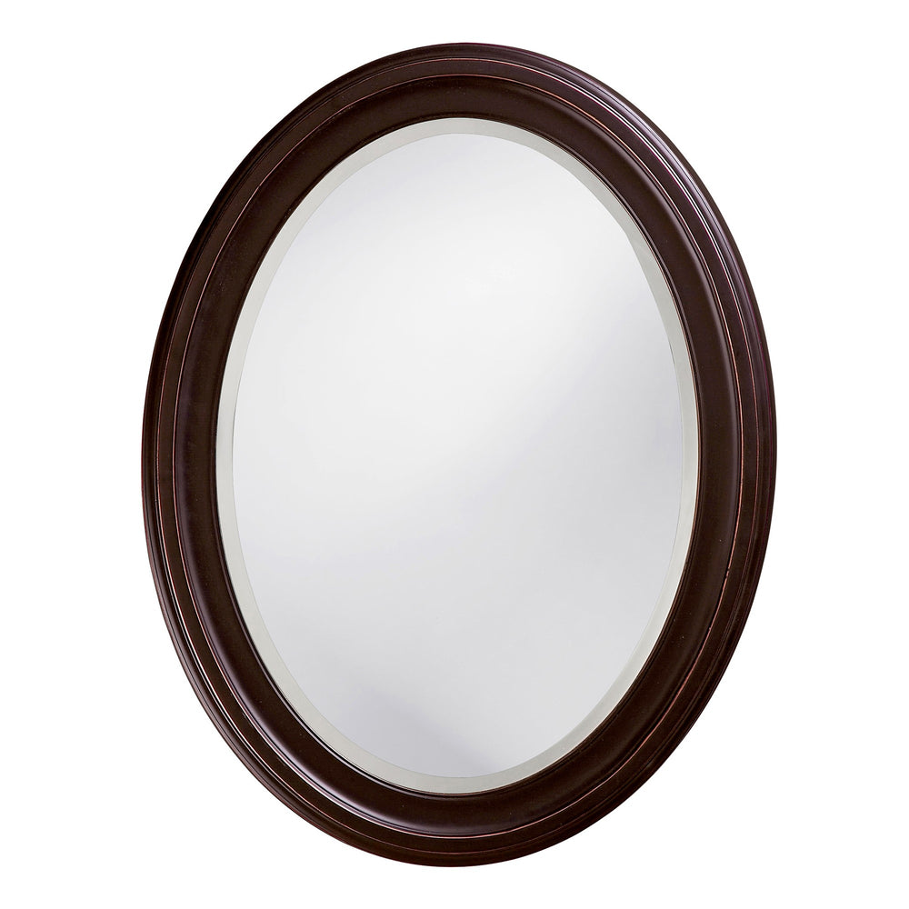Homeroots Oval Oil Rubbed Bronze Mirror With Wooden Grooves Frame  Wood 383721