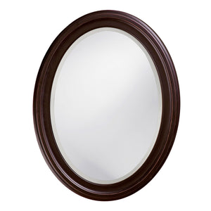 Homeroots Oval Oil Rubbed Bronze Mirror With Wooden Grooves Frame  Wood 383721