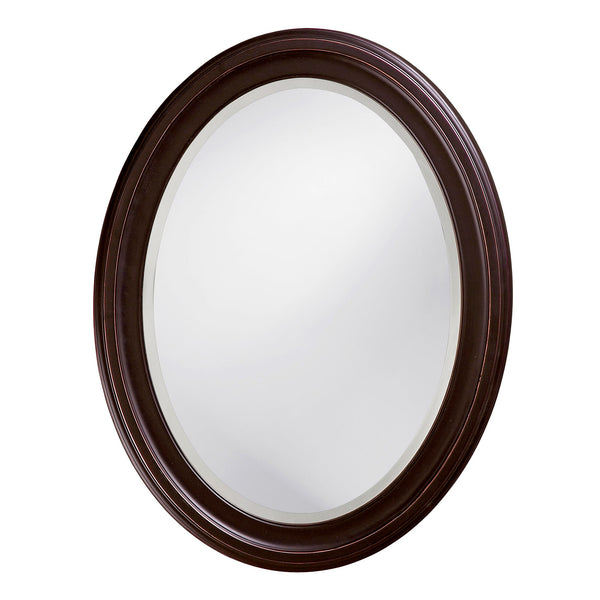 Homeroots Oval Oil Rubbed Bronze Mirror With Wooden Grooves Frame  Wood 383721