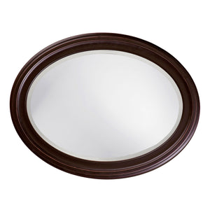 Homeroots Oval Oil Rubbed Bronze Mirror With Wooden Grooves Frame  Wood 383721