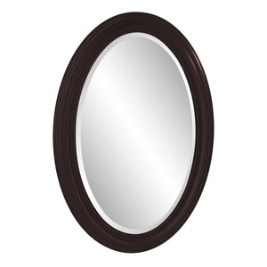 Homeroots Oval Oil Rubbed Bronze Mirror With Wooden Grooves Frame  Wood 383721