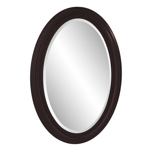Homeroots Oval Oil Rubbed Bronze Mirror With Wooden Grooves Frame  Wood 383721