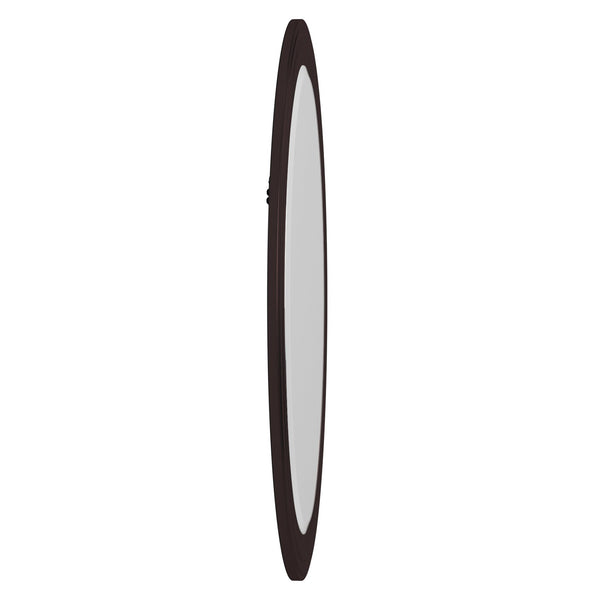 Homeroots Oval Oil Rubbed Bronze Mirror With Wooden Grooves Frame  Wood 383721