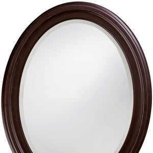 Homeroots Oval Oil Rubbed Bronze Mirror With Wooden Grooves Frame  Wood 383721