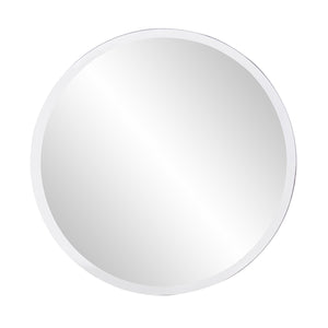 Homeroots 28" Gray Round Unframed Accent Mirror  Glass 383722