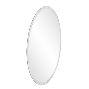 Homeroots 28" Gray Round Unframed Accent Mirror  Glass 383722