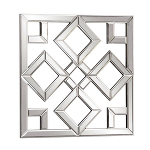 Homeroots Interlocking Mirrored Squares With Lattice Design  Glass 383723
