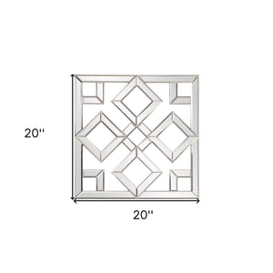 Homeroots Interlocking Mirrored Squares With Lattice Design  Glass 383723