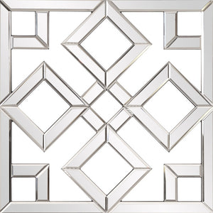 Homeroots Interlocking Mirrored Squares With Lattice Design  Glass 383723
