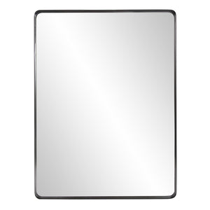 Homeroots 40" Black Metal Framed Accent Mirror  Stainless Steel 383724