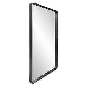 Homeroots 40" Black Metal Framed Accent Mirror  Stainless Steel 383724