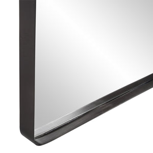 Homeroots 40" Black Metal Framed Accent Mirror  Stainless Steel 383724