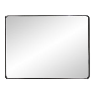 Homeroots 40" Black Metal Framed Accent Mirror  Stainless Steel 383724
